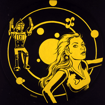 Robot vs. Earth Girl - 12 inch Circle - Available