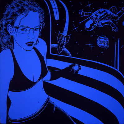Space Doll - 36x36 in. - SOLD-